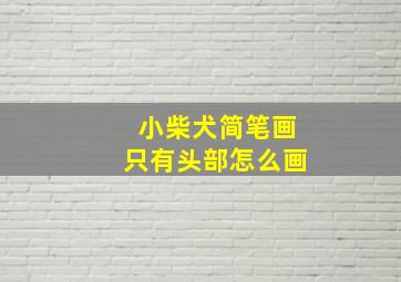 小柴犬简笔画只有头部怎么画