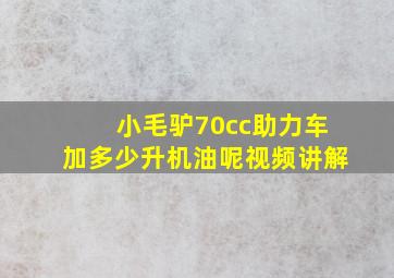 小毛驴70cc助力车加多少升机油呢视频讲解