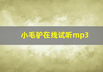 小毛驴在线试听mp3