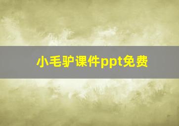 小毛驴课件ppt免费