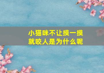 小猫咪不让摸一摸就咬人是为什么呢