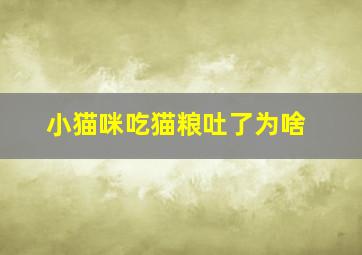 小猫咪吃猫粮吐了为啥