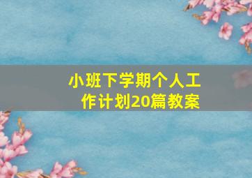 小班下学期个人工作计划20篇教案