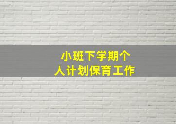 小班下学期个人计划保育工作