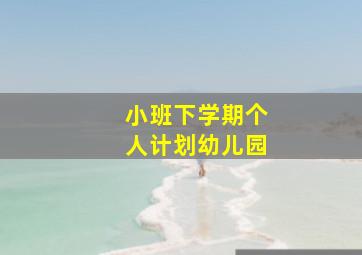 小班下学期个人计划幼儿园