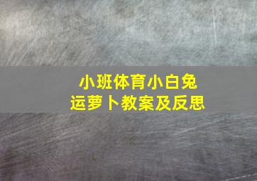 小班体育小白兔运萝卜教案及反思