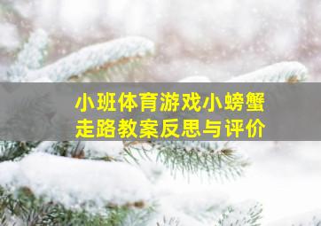 小班体育游戏小螃蟹走路教案反思与评价