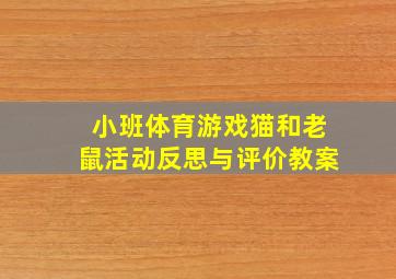 小班体育游戏猫和老鼠活动反思与评价教案