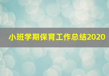 小班学期保育工作总结2020