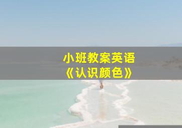 小班教案英语《认识颜色》