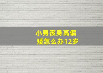 小男孩身高偏矮怎么办12岁