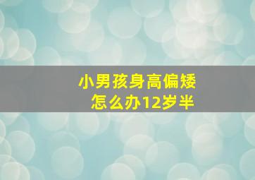 小男孩身高偏矮怎么办12岁半