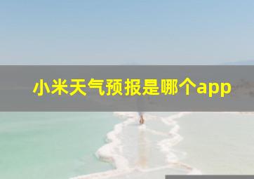 小米天气预报是哪个app