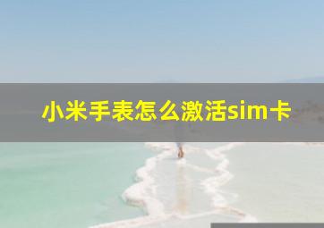 小米手表怎么激活sim卡