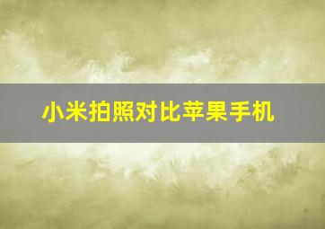 小米拍照对比苹果手机