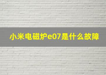 小米电磁炉e07是什么故障