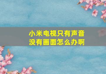 小米电视只有声音没有画面怎么办啊