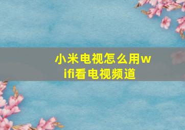 小米电视怎么用wifi看电视频道