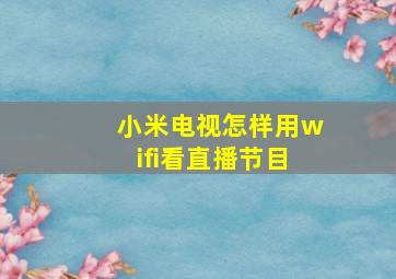 小米电视怎样用wifi看直播节目