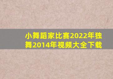 小舞蹈家比赛2022年独舞2014年视频大全下载