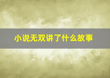 小说无双讲了什么故事