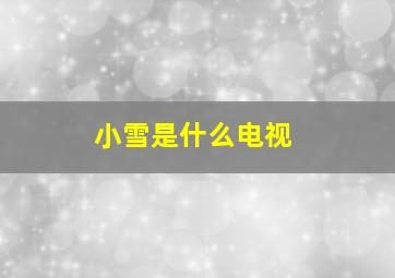 小雪是什么电视