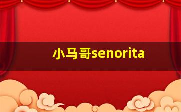 小马哥senorita