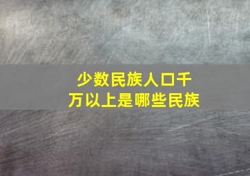 少数民族人口千万以上是哪些民族