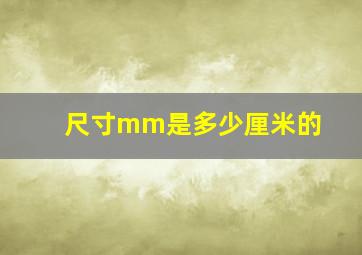 尺寸mm是多少厘米的