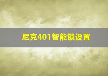 尼克401智能锁设置