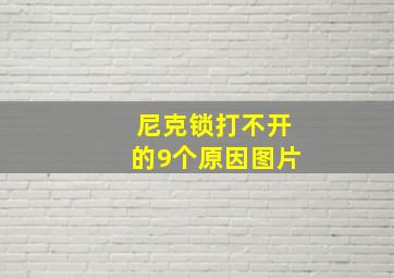 尼克锁打不开的9个原因图片