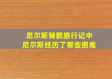 尼尔斯骑鹅旅行记中尼尔斯经历了哪些困难