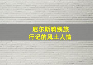 尼尔斯骑鹅旅行记的风土人情