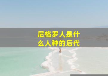 尼格罗人是什么人种的后代