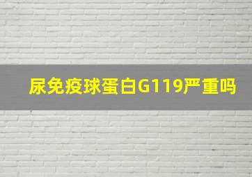 尿免疫球蛋白G119严重吗