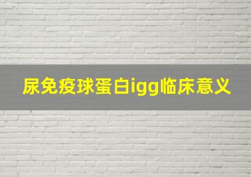 尿免疫球蛋白igg临床意义