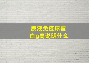 尿液免疫球蛋白g高说明什么