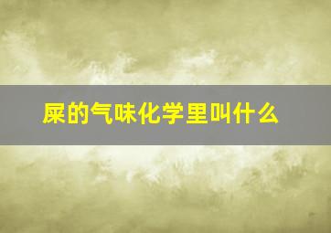 屎的气味化学里叫什么