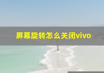 屏幕旋转怎么关闭vivo