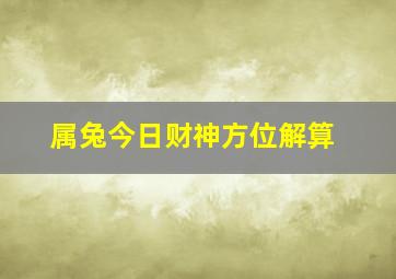 属兔今日财神方位解算