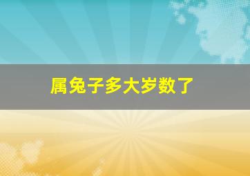 属兔子多大岁数了