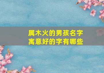 属木火的男孩名字寓意好的字有哪些