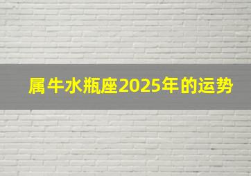 属牛水瓶座2025年的运势