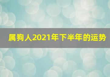 属狗人2021年下半年的运势