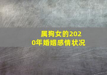 属狗女的2020年婚姻感情状况