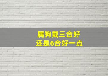 属狗戴三合好还是6合好一点