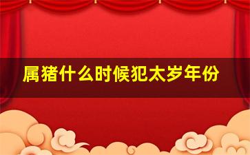 属猪什么时候犯太岁年份