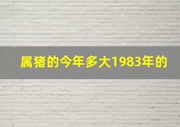 属猪的今年多大1983年的