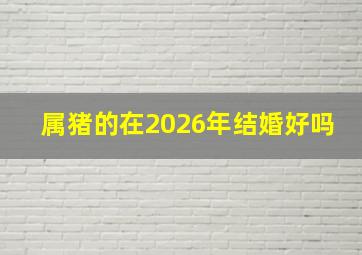 属猪的在2026年结婚好吗