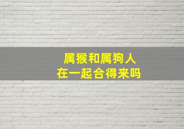 属猴和属狗人在一起合得来吗